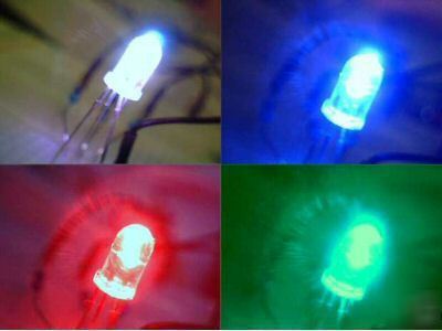 5 x multi-colour led's (rgb) 5MM 3000MCD 4LEG pinout.