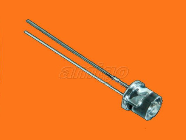 50X orange 5MM flat top wide angle led free resistors