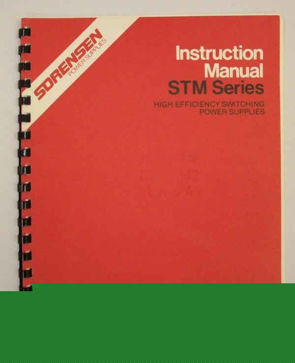 Sorensen stm series instruction manual - $5 shipping 
