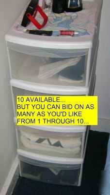 Storage drawers - sturdy, stackable, sterilite +bonuses