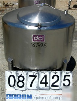 Used: dci tank, 100 gallon, 316 stainless steel, vertic