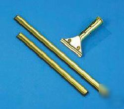 Golden clip window squeegee - brass channel - 12