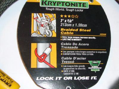 New 2 ingersoll rand kryptonite braided steel cable 