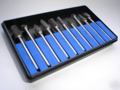 10PC tungsten & carbide burr set ( 3MM shank )