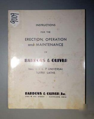 Bardons & oliver instructions for nos. 3, 5 & 7