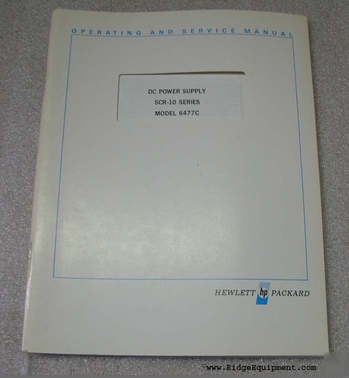 Hp 6477C dc power supply operating & service manual []