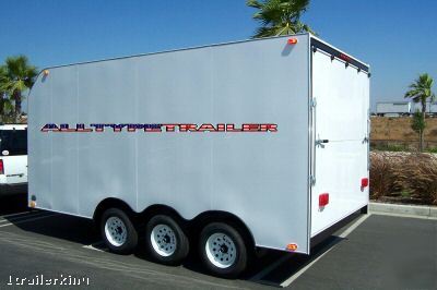 Motorcycle atv car hauler utility 16' enclosed trailer 