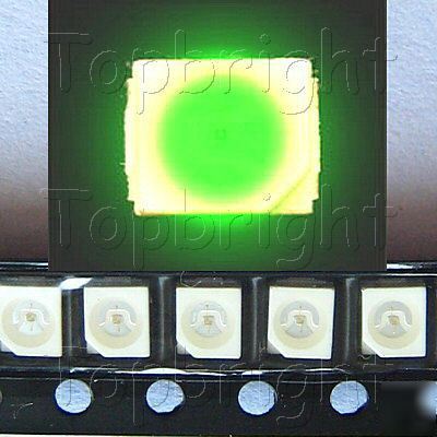 New 1000PC plcc-2 power top smd smt 1800 mcd green led 