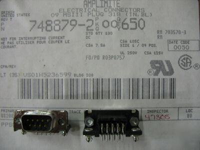 New DB9 male rt angle pcb amp connector qty 80 #100531 