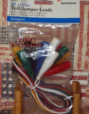 New radioshack 40â€ test/jumper leads set 6 colors