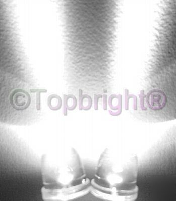 20 pcs mega bright white led 10MM 130,000 mcd f/r&s/h