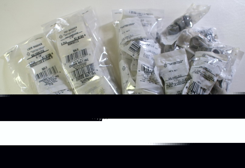 Assort. of galvanized hex nuts & washers - 444 pcs.