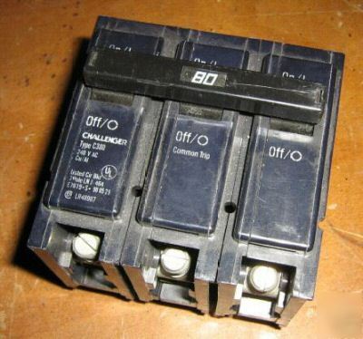 Challenger 80AMP 80 amp circuit breaker 3 pole 240V