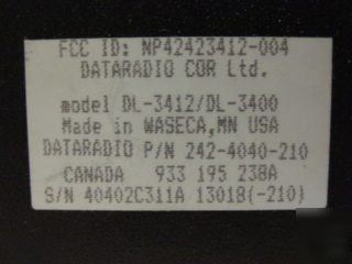 (2) dataradio DL3400 uhf transceivers/ DL3282 modems