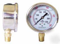 2 liquid filled pressure gauges 2-1/2