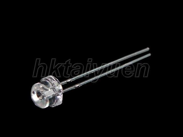 50X white 5MM wide angle straw hat led free resistors