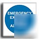 Emer. exit only sign-a.vinyl-100X100MM(ma-097-ab)