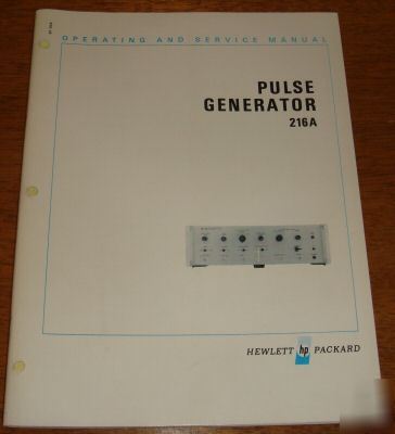 Hp pulse generator 216A operating & service manual