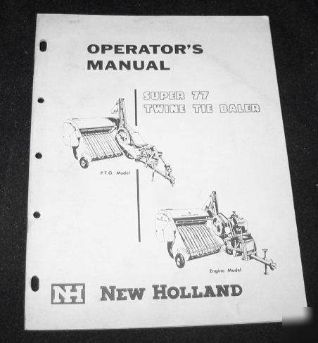 New holland model super 77 twine tie baler
