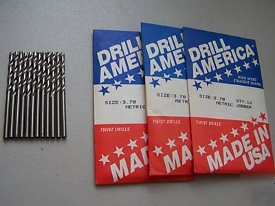 New metric drill bits 3.70 usa made qty 36 