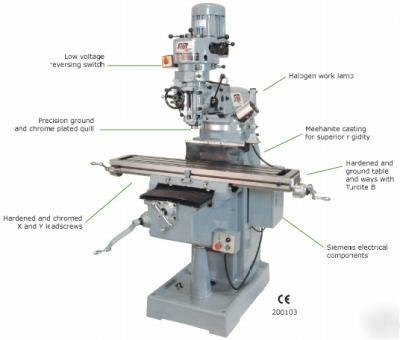 New star vertical milling machine 9 x 49 R8 spindle