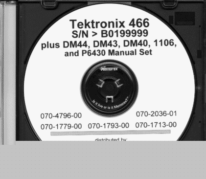 Tek 466 DM44 DM43 DM40 1106 P6430 svc manls (5 volumes)