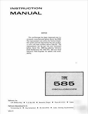 Tek tektronix 585 operation & service manual