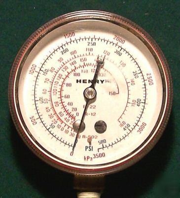 Vintage henry pressure gauge, 0-500 psi, tm-103 w/ box