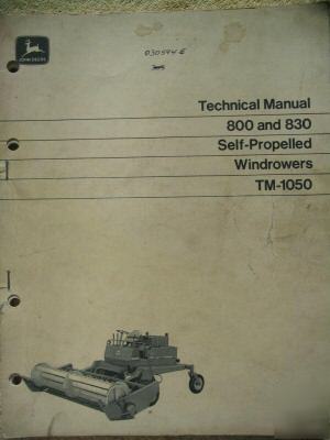 John deere 800 830 self propelled windrower tech manual
