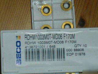 New 10 seco inserts rdhw 1003MOT-MD06 F170M