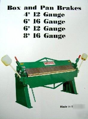 New 16 ga. x 6' national box & pan brake U7216 (20879)