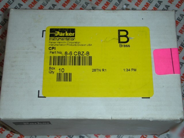 New parker brass fitting 8-6CBZ-b 3/8