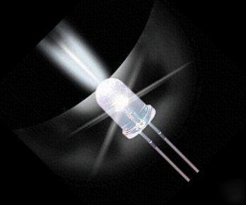 100 x 5MM white leds 10,000MCD + resistors for 12V