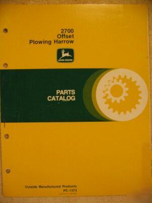 John deere 2700 plow harrow parts catalog manual