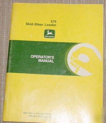 John deere 575 skid steer loader operator manual M71794