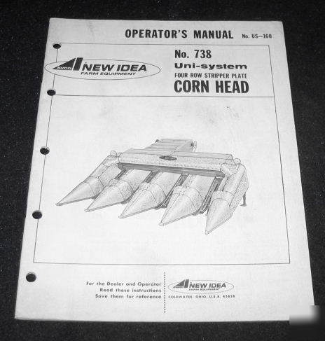 New idea no 738 uni system corn head four row stripper