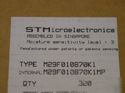 64 pcs. stmicro# M29F010B70K1, 1M (128KX8) 5V, uniform