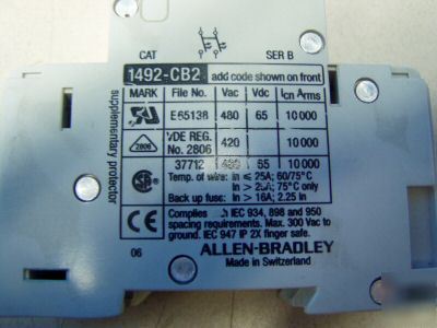 Allen bradley 5A circuit breaker m/n: 1492-CB2