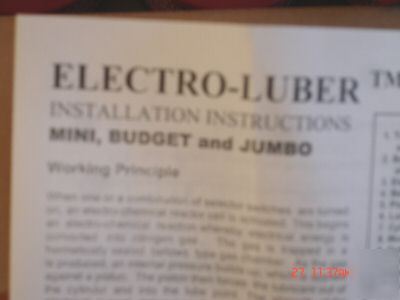 Electro-lube (nitrogen gas) mini lubricator-jugs; *A14