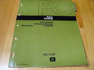 John deere 19 mower parts manual catalog jd #1