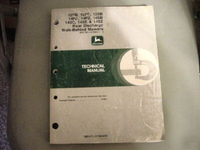 John deere technical manual for walk-behind mowers