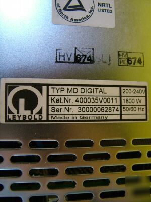 Leybold turbo pump controller mag.drive digital