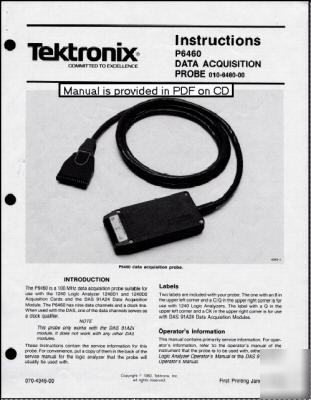 Tek P6460 probe instruction manual 070-4345-00