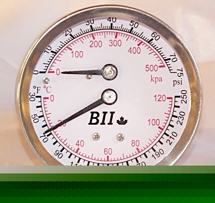 Tridicator pressure & temperature gauge