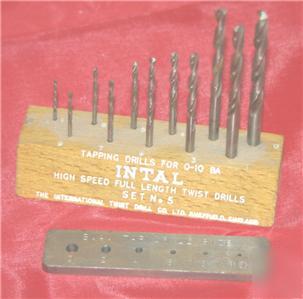 Vintage hss tapping drills by intal - sizes 0-10