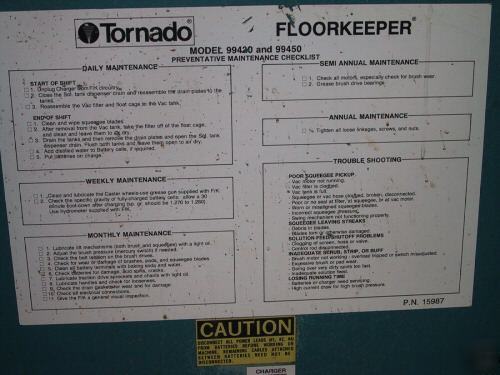 Walk behind scrubber/sweerer tornado w/ charger