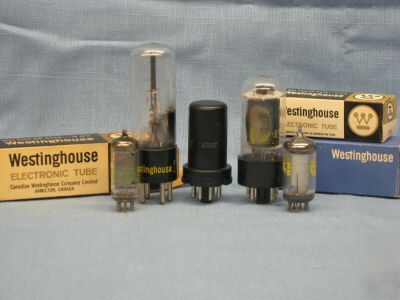 Westinghouse tubes 1V2 12AU6 6AU5GT 6SH7 6Z4/84