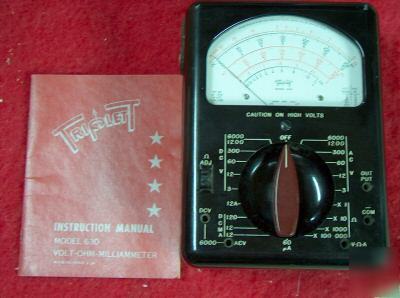 Triplett model 630 milliammeter amp volt ohm meter