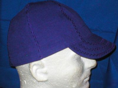 Welding biker hat hats cap caps purple, canvas