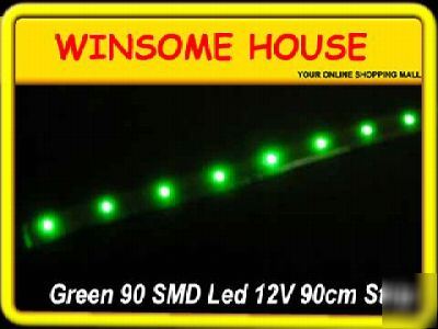 *brightest* 12V green 90 led flexible car smd led strip